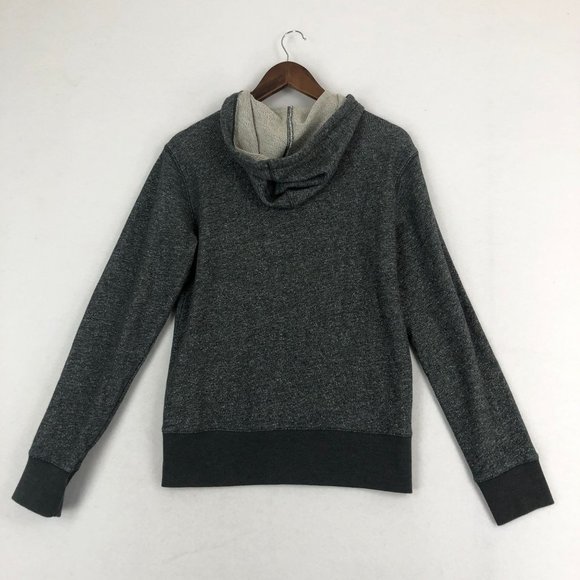Toms Women's Size Small Dark Grey Full Zip Long Sleeve Logo Front Hoodie Jacket - Picture 10 of 10